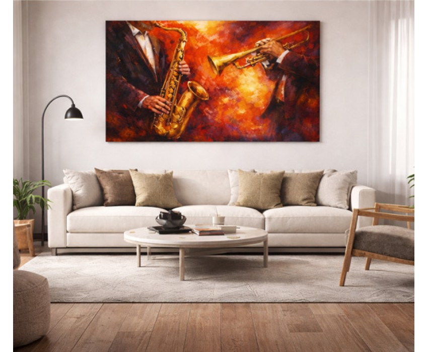Quadro dipinto a mano: Duo jazz 233
