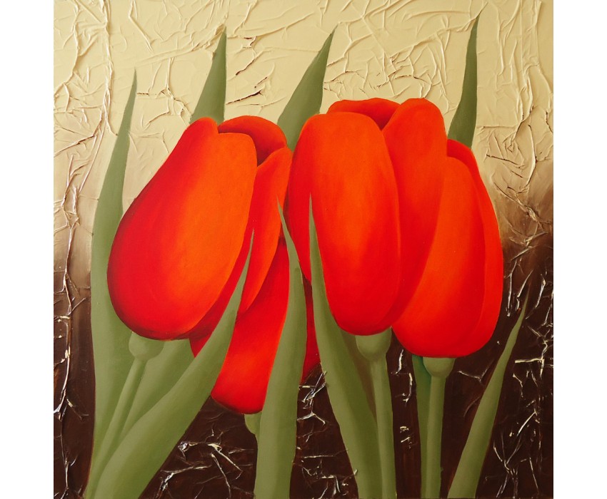 Quadro dipinto a mano: Tulipani 552
